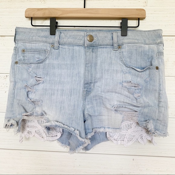 American Eagle Outfitters Pants - AEO High Rise Shortie Lace Pocket Shorts